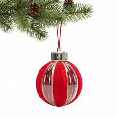 MICA - Bola de Navidad Circus Roja 8x9 cm