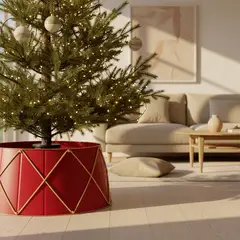 MICA - Pie de Árbol de Navidad Rojo 66x28 cm