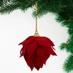 MICA - Adorno de Navidad: Flor Roja x 4 8 cm