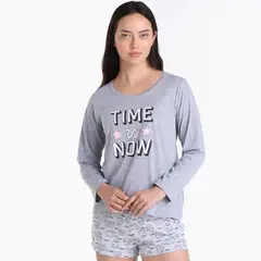 SYBILLA - Camiseta de pijama Mujer Medio Manga larga