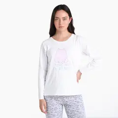 SYBILLA - Camiseta de pijama Mujer Medio Manga larga