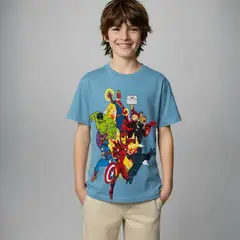undefined - Camiseta para Niño con Estampado Avengers Manga corta de Algodón