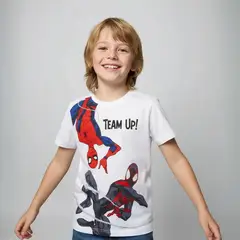 SPIDER MAN - Camiseta para Niño con Estampado Spiderman Manga corta de Algodón