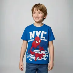 SPIDER MAN - Camiseta para Niño con Estampado Spiderman Manga corta de Algodón