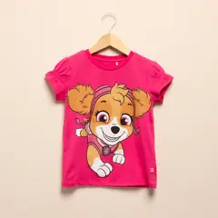PAW PATROL - Camiseta para Niña con Estampado Manga corta de Algodón
