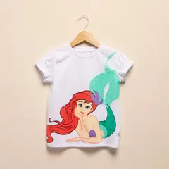 PRINCESS - Camiseta para Niña con Estampado Princesas Manga corta de Algodón