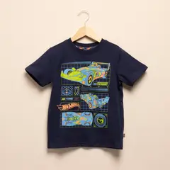HOT WHEELS - Camiseta para Niño con Estampado Manga corta de Algodón