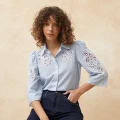 BASEMENT - Blusa Mujer Manga larga Algodón