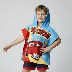 DISNEY - Toalla De Playa Cars Con Capucha 60 x 120 cm