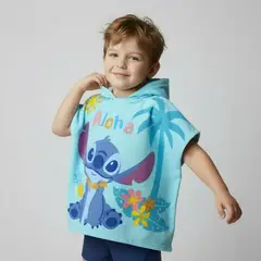 DISNEY - Capucha Capa Stitch Azul 60X120 Cm