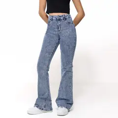 SYBILLA - Jean Flare Mujer Tiro medio