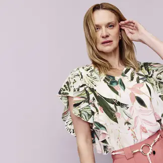 SOUTHLAND - Blusa Mujer Liso Manga corta