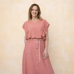 SOUTHLAND - Blusa Mujer Liso Manga corta