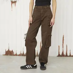 DENIMLAB - Pantalón Cargo Mujer Tiro medio
