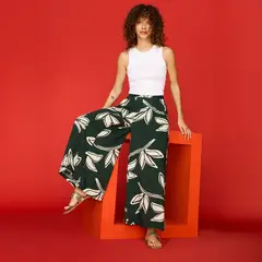 UNIVERSITY CLUB - Pantalón Wide leg Mujer Tiro alto