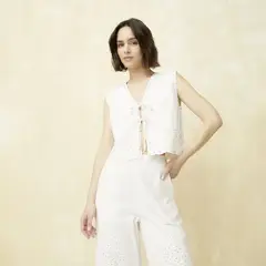 UNIVERSITY CLUB - Chaleco Mujer Anudada de Algodón UCLUB