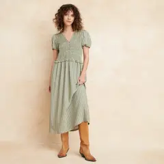 BASEMENT - Vestido Mujer Medio Casual de Rayas