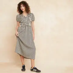 BASEMENT - Vestido Mujer Medio Casual de Rayas