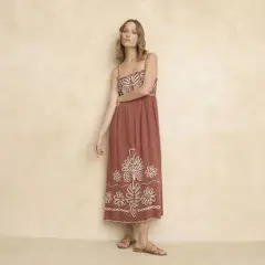 BASEMENT - Vestido Mujer Medio Bordado