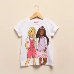 BARBIE - Camiseta para Niña Manga corta de Algodón