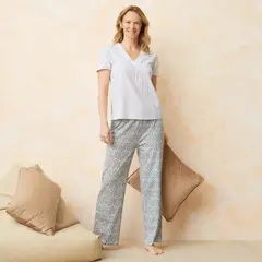 SOUTHLAND - Pijama completa con pantalón para Mujer Manga corta de Algodón