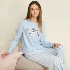 SYBILLA - Camiseta de pijama para Mujer Manga larga