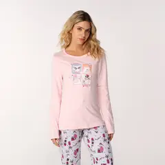 SYBILLA - Camiseta de pijama para Mujer Manga larga