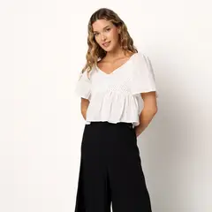 DOO AUSTRALIA - Blusa Mujer con Bordado Manga corta