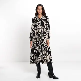 UNIVERSITY CLUB - Vestido camisero Mujer Medio Casual con Estampado