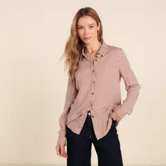 UNIVERSITY CLUB - Camisa Mujer Con Estampado Manga larga