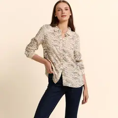 UNIVERSITY CLUB - Camisa Mujer Con Estampado Manga larga