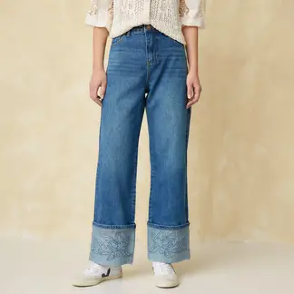 UNIVERSITY CLUB - Jean Wide leg Mujer Tiro alto
