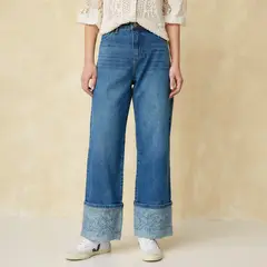 UNIVERSITY CLUB - Jean Wide leg Mujer Tiro alto