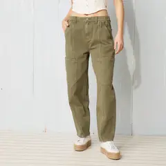 DOO AUSTRALIA - Jean Cargo Mujer Tiro medio de Algodón