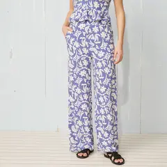 DOO AUSTRALIA - Pantalón Palazzo Mujer Tiro medio Estampado