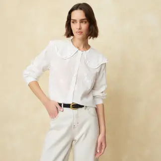 UNIVERSITY CLUB - Blusa Mujer con Flores Manga larga de Algodón