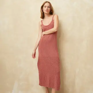 UNIVERSITY CLUB - Vestido Mujer Medio Casual de Algodón