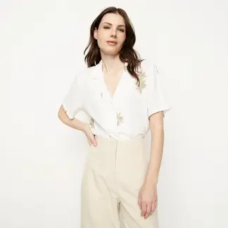 APOLOGY - Blusa Mujer con Bordado Manga corta