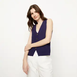 APOLOGY - Chaleco Mujer Tejido Sin mangas de Acrílico