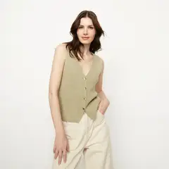 APOLOGY - Chaleco Mujer Tejido Sin mangas de Acrílico