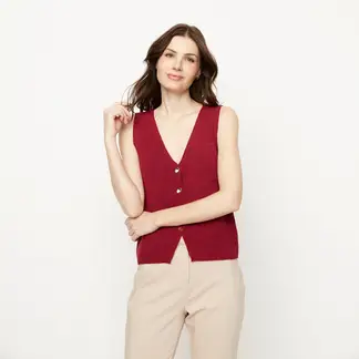 APOLOGY - Chaleco Mujer Tejido Sin mangas de Acrílico