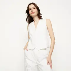 APOLOGY - Chaleco Mujer con Bordado de Lino