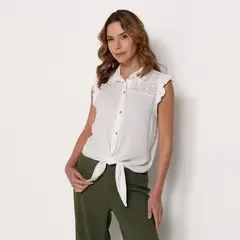 NEWPORT - Blusa Mujer con Ojalillo Sin mangas
