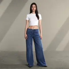 SYBILLA - Jean Super Wide leg Mujer Tiro bajo