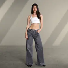 SYBILLA - Jean Super Wide leg Mujer Tiro bajo