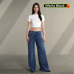 SYBILLA - Jean Super Wide leg Mujer Tiro bajo