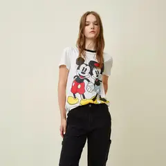 SYBILLA - Camiseta Mujer con Estampado Manga corta de Algodón