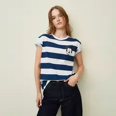 SYBILLA - Camiseta Mujer con Estampado Manga corta de Algodón