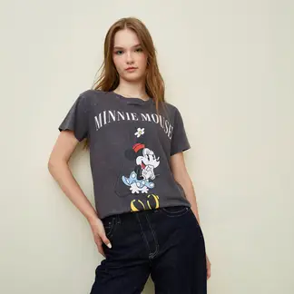 SYBILLA - Camiseta Mujer con Estampado Manga corta de Algodón