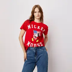 SYBILLA - Camiseta Mujer con Estampado Manga corta de Algodón